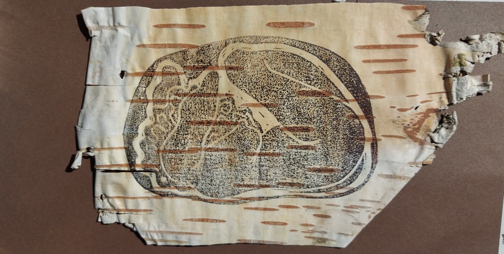 Linoprint Linodesign art kunst geborgenheid print op berkenbast