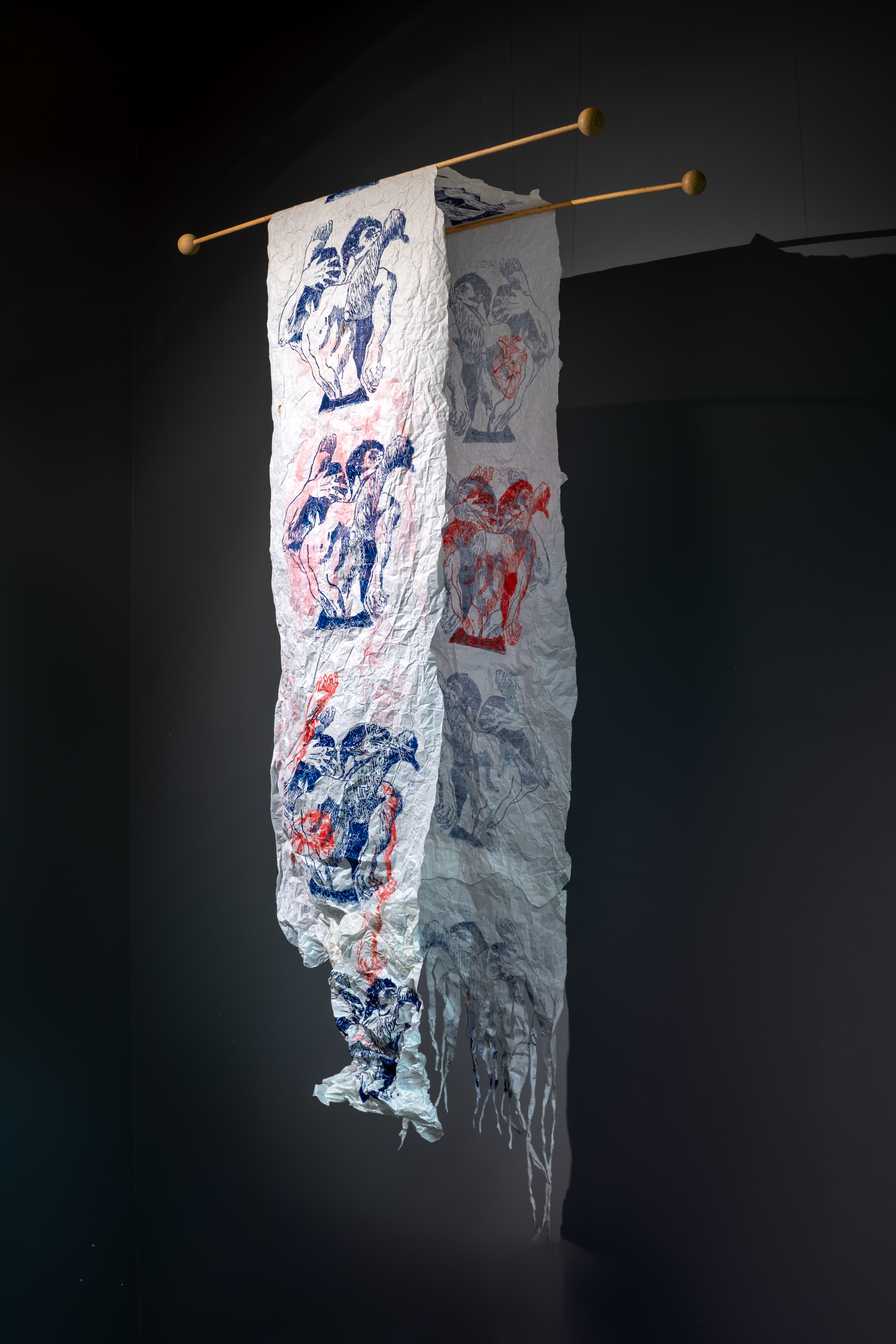 Samen in wording Linoprint Evelien Verschroeven LInoart