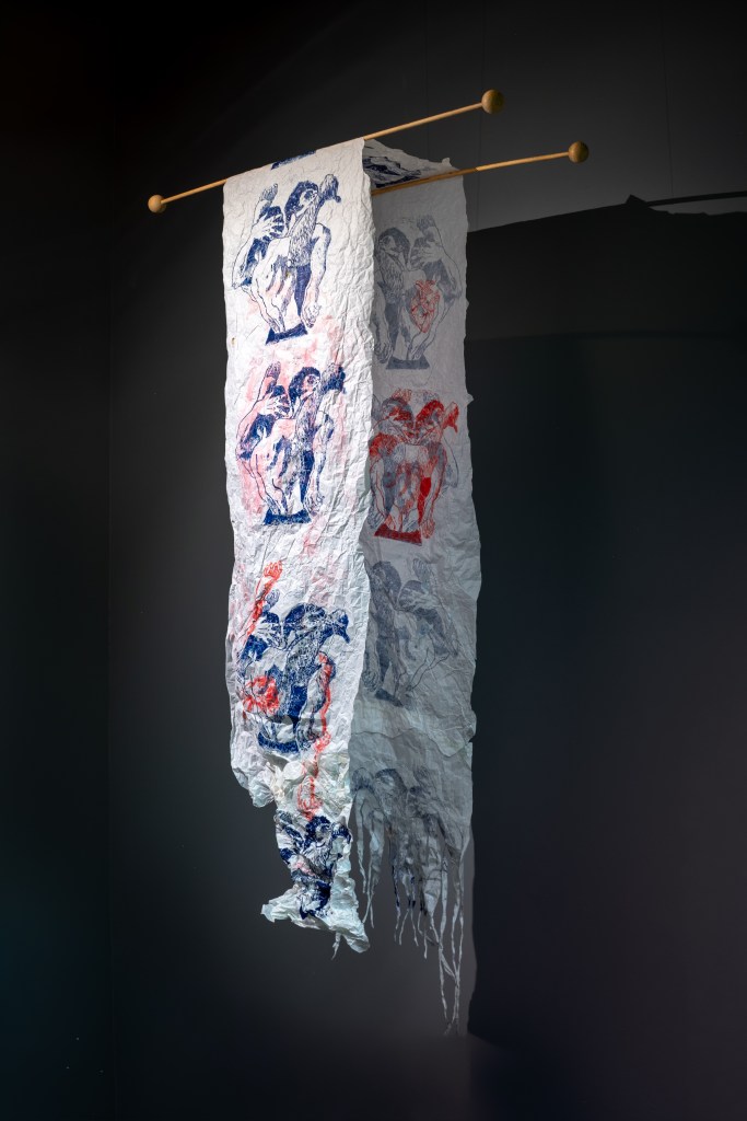 Samen in wording Linoprint Evelien Verschroeven LInoart